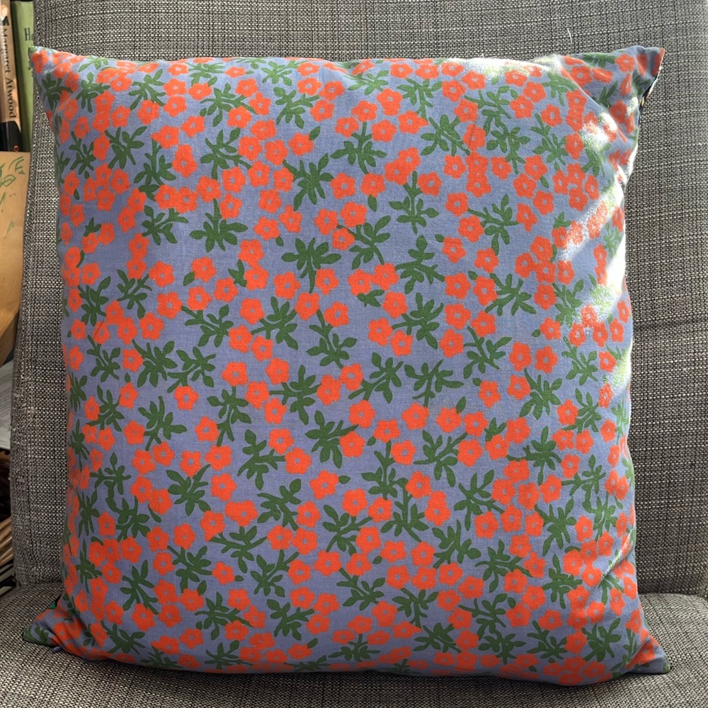 Baggu reversible flower print throw pillow case